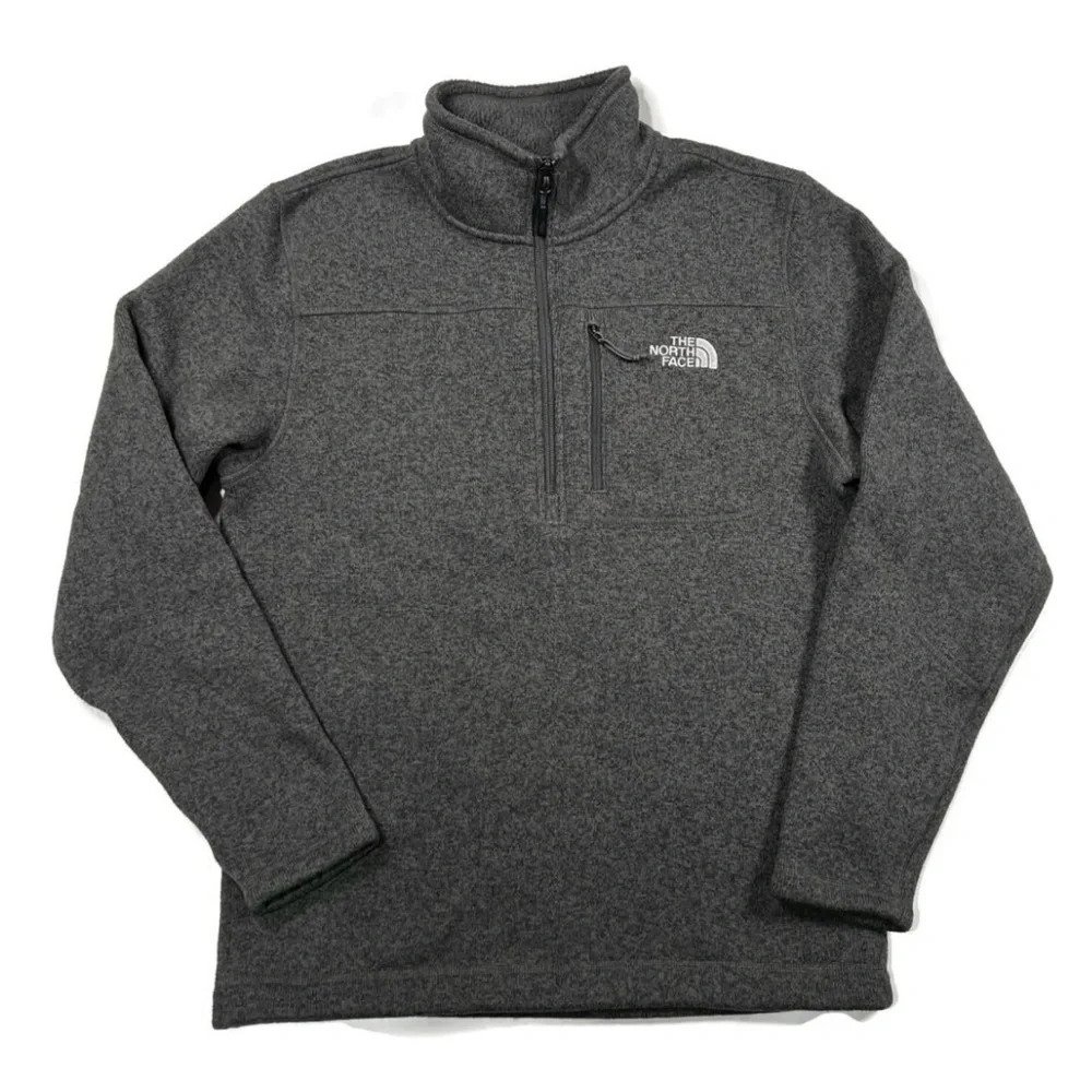The North Face Gray Men’s 1/4 Zip Fleece Pullover Sweater Sz L/G